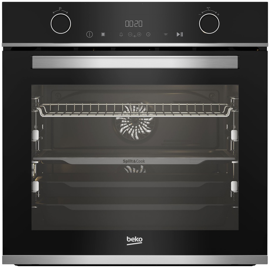 Электрический духовой шкаф Beko BBVM13400XDS 59 см, 72 л, гриль и конвекция, черный фото 1
