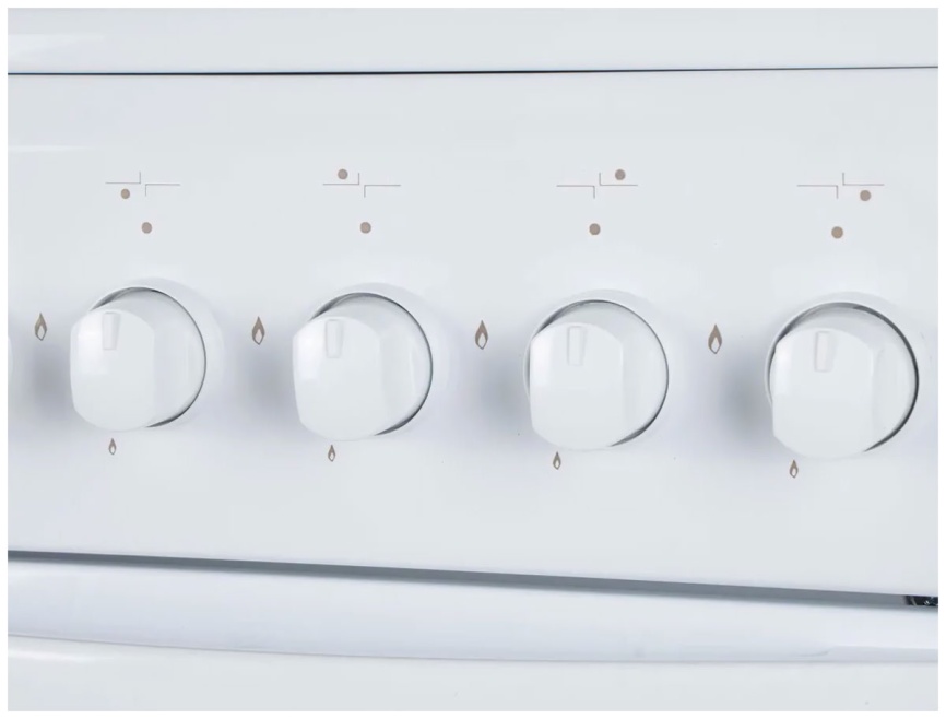 Газовая плита Flama RG 24019 W 50 см, 50 л, 4 конфорки, белый фото 4