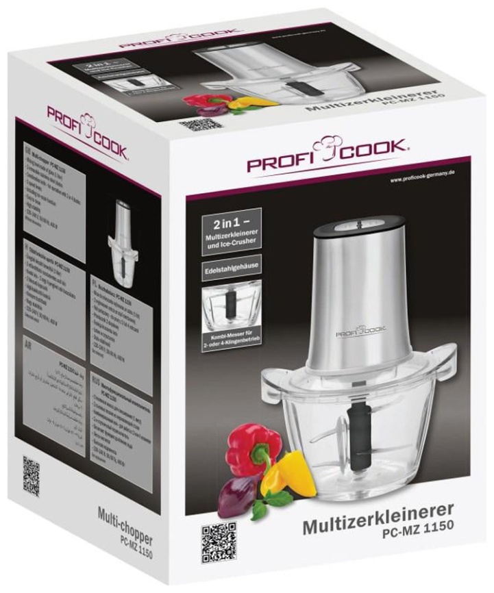 Измельчитель Profi Cook PC-MZ 1150 inox, 2 скорости, режим колки льда фото 5