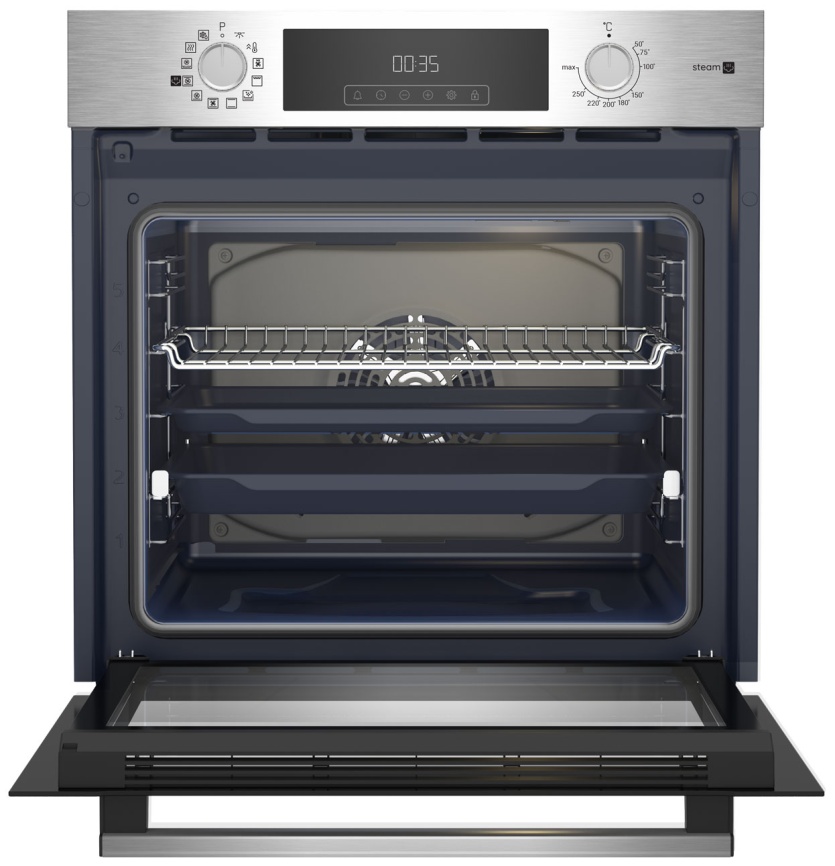 Электрический духовой шкаф Hotpoint HSTF 1231 JSAH IX 59 см, 72 л гриль конвекция, серебристый фото 4