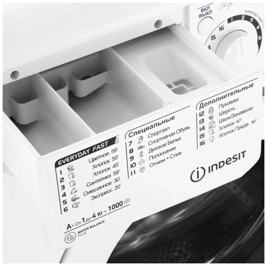 Стиральная машина Indesit EWUC 4105 автомат 4 кг, белый фото 3