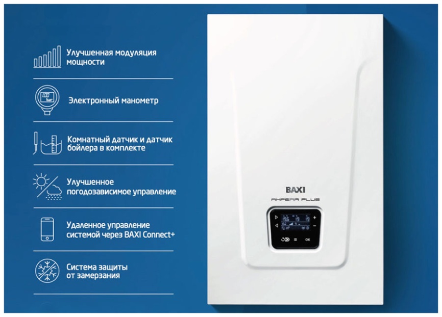 Котел электрический Baxi Котел отопления электрический Baxi AMPERA Plus 18 настенный, 18 кВт фото 5