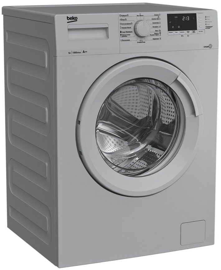 Стиральная машина Beko WSRE6512ZSS 6 кг, серебристый фото 2