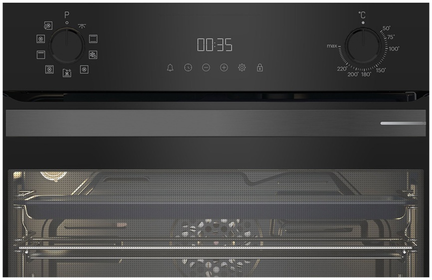 Электрический духовой шкаф Grundig GEKM19300DX 59 см, 48 л, гриль и конвекция, черная сталь фото 2