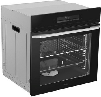 Электрический духовой шкаф Haier HOQ-P16AS5GB 59 см, 72 л, гриль и конвекция, черное стекло фото 2