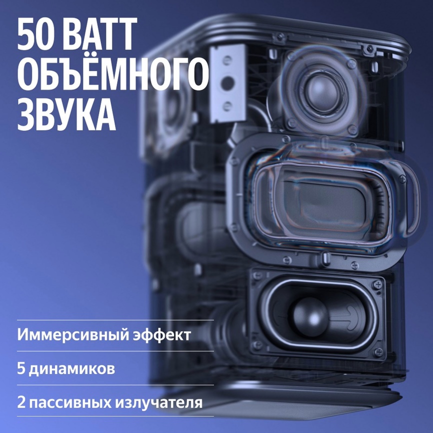 Умная колонка Яндекс Станция 3 с Алисой, эмбиент-подсветкой и Zigbee, черная (YNDX-00060BLK) фото 9