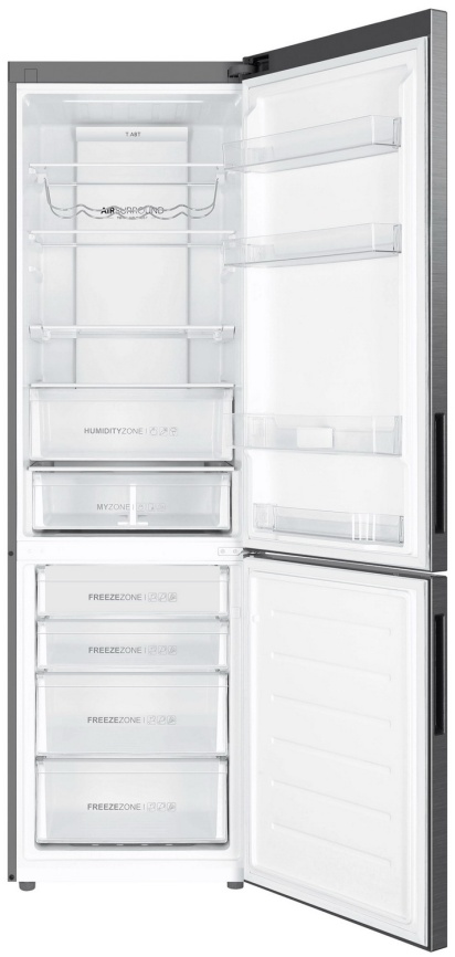 Двухкамерный холодильник Haier C4F640CXU1 No frost, серебристый фото 3