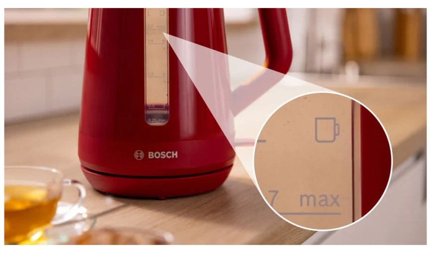 Чайник электрический Bosch TWK1M124, красный фото 4