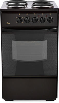 Электроплита Flama AE 1403 B 50 см, 4 конфорки, коричневый фото 1