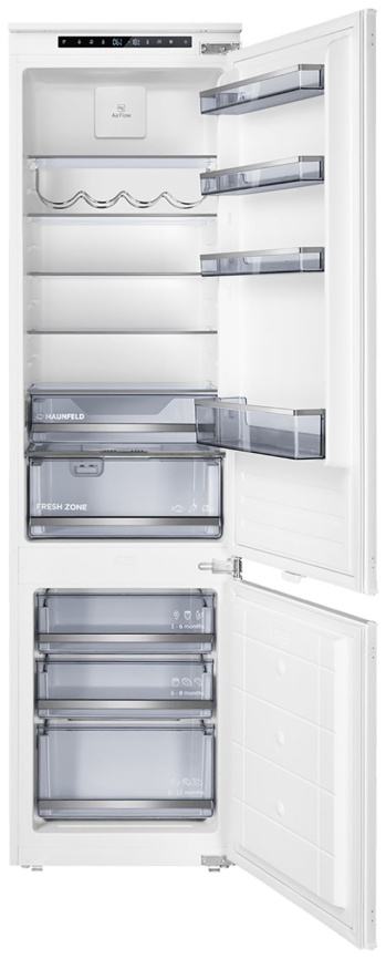 Встраиваемый двухкамерный холодильник Maunfeld MBF193SLFWGR Inverter, белый фото 1