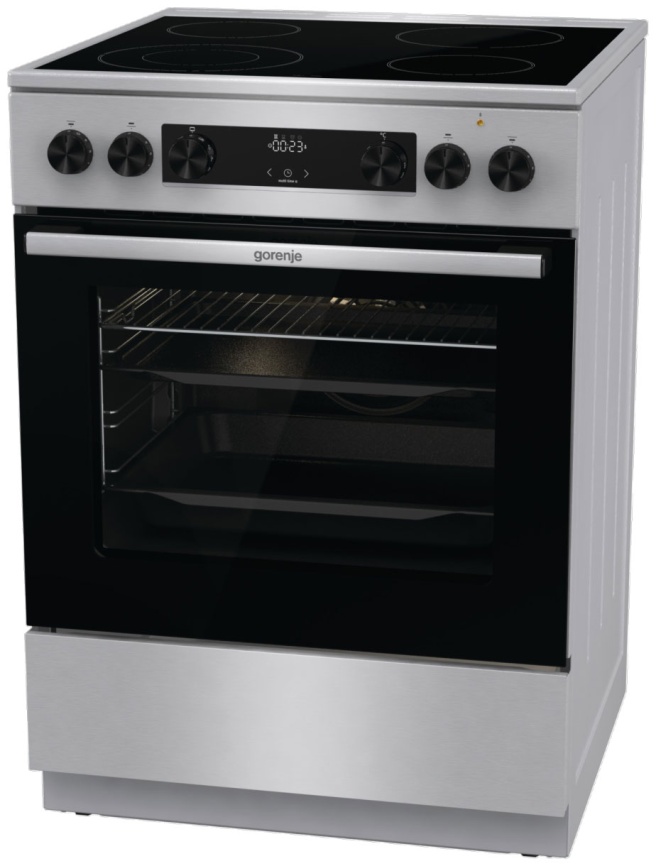Электроплита Gorenje GECS6C70XC 60 см, 4 конфорки, серебристый фото 3
