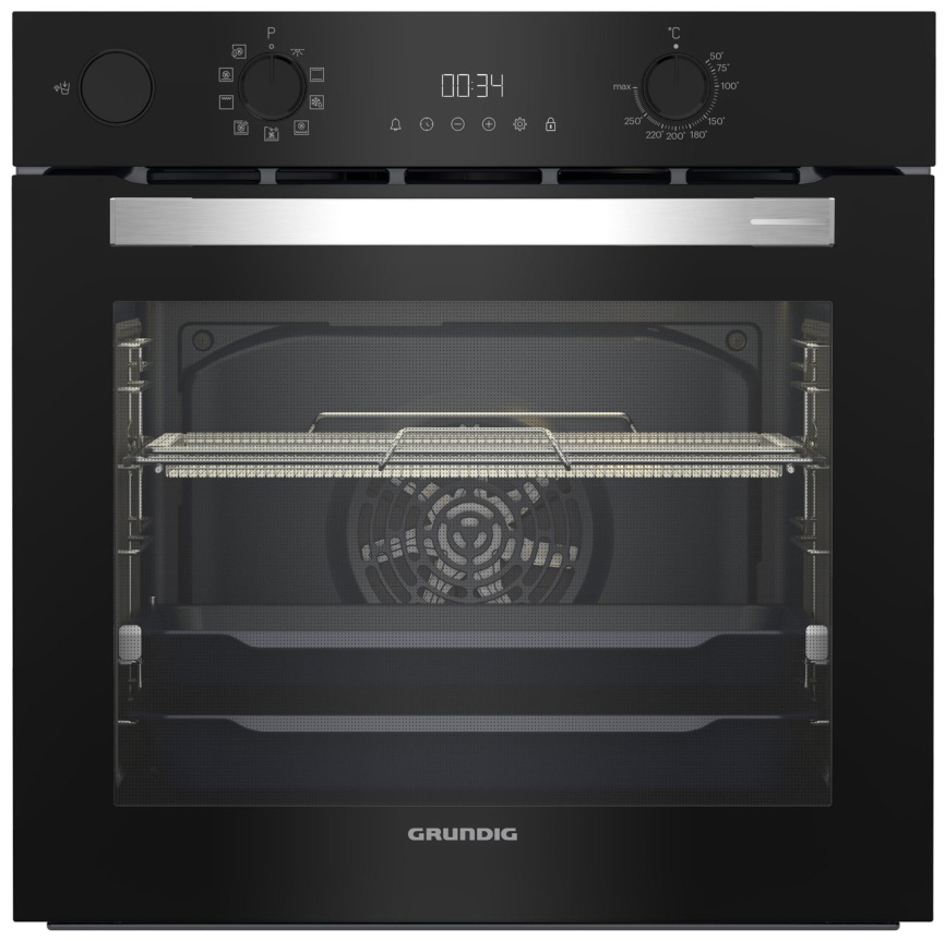 Электрический духовой шкаф Grundig GEBM12300BSA 59 см, 72 л, гриль и конвекция, черный фото 1