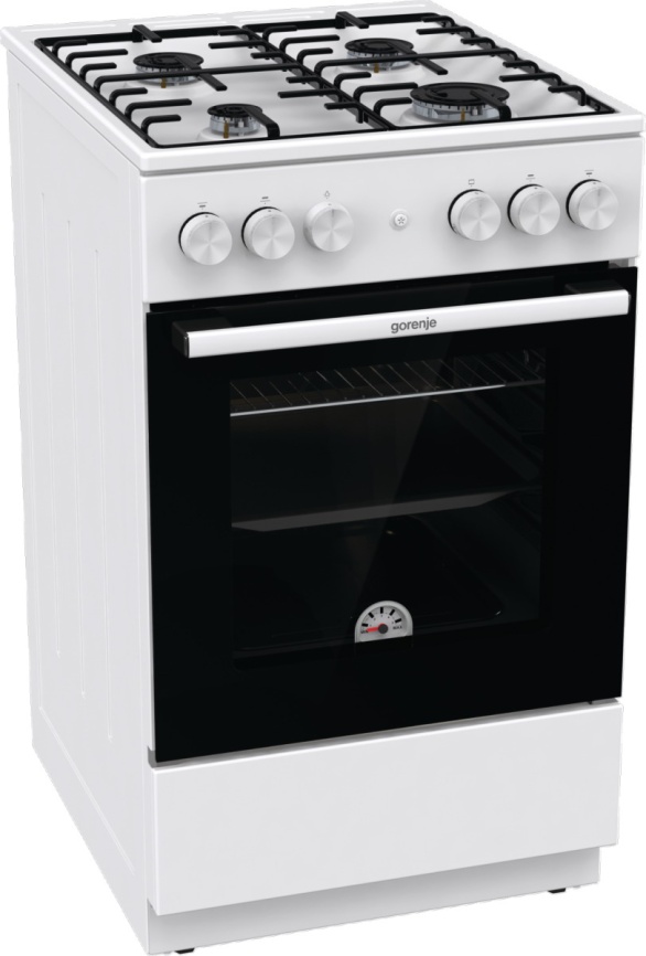 Газовая плита Gorenje GG5A12WH 50 см, 70 л, 4 конфорки, белый фото 3