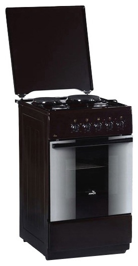 Комбинированная плита Flama RK 2211 B 50 см, 50 л, 4 конфорки, коричневый фото 2