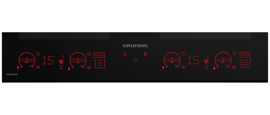 Электрическая варочная панель Grundig GIEI 638980 IF 58 см, 9 конфорок закаленное стекло, черный фото 6