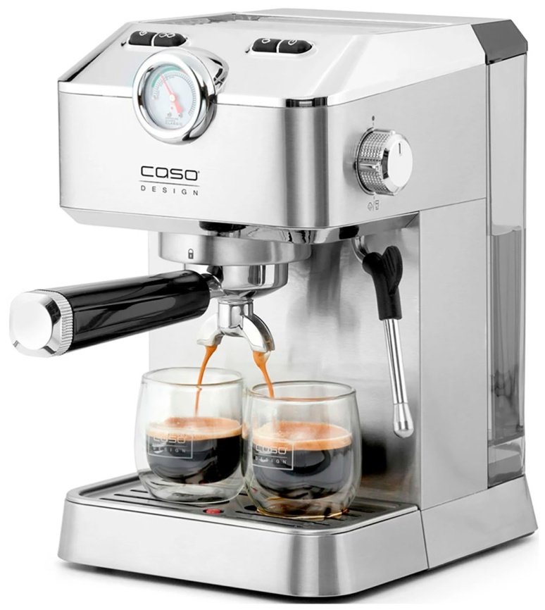 Кофеварка Caso Espresso Gourmet, манометр, 19 бар, нержавеющая сталь фото 2