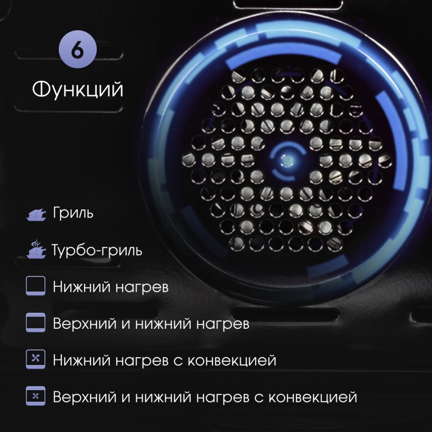 Электрический духовой шкаф Zigmund & Shtain E 145 B 45 см, 50 л, гриль и конвекция, черный фото 7