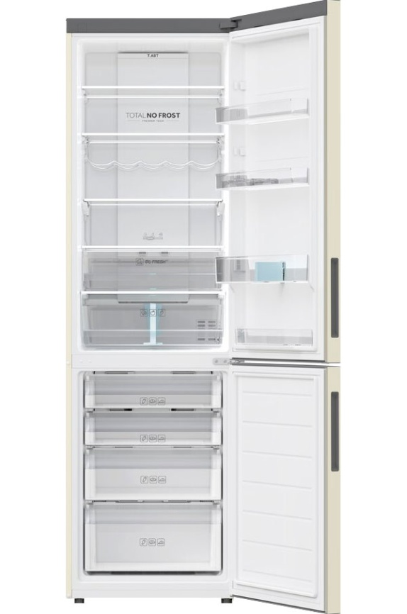 Двухкамерный холодильник Haier C2F637CCGU1 No frost, бежевый фото 3
