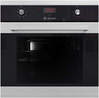 Электрический духовой шкаф De luxe 6009.00 эшв-045 59 см, 64 л, гриль и конвекция, черное стекло фото 1