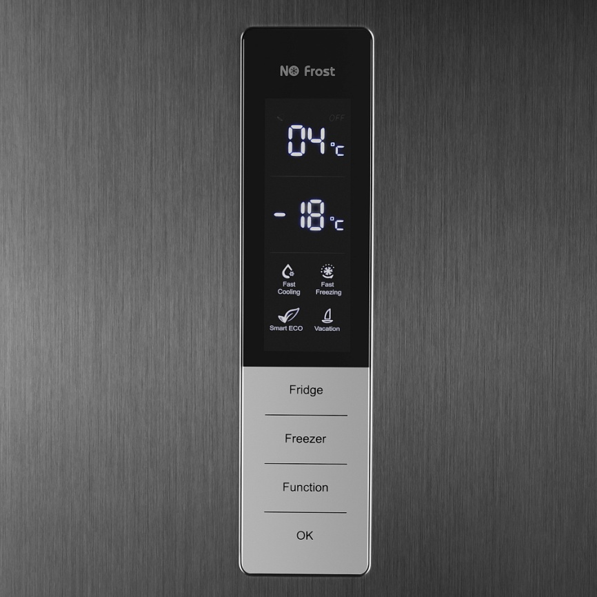 Двухкамерный холодильник Maunfeld MFF1857NFSB No frost, черно-серый фото 4