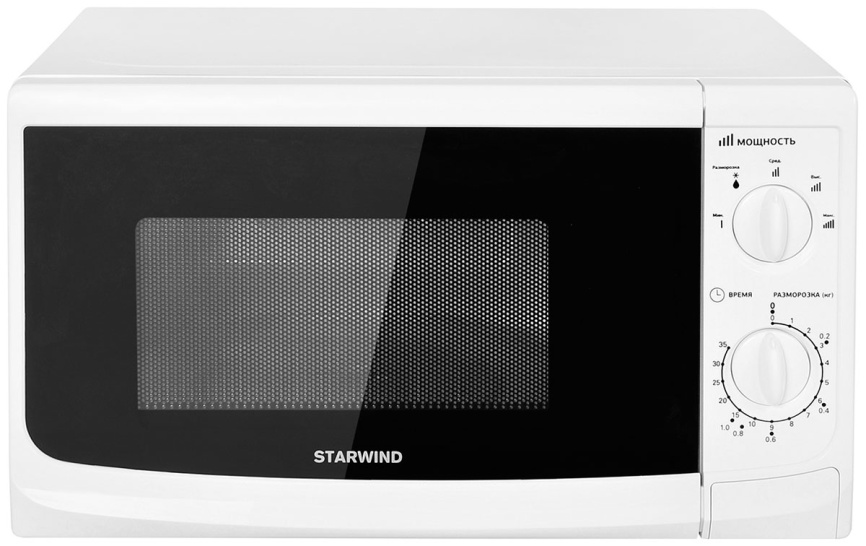 Микроволновая печь - СВЧ Starwind SWM5620, 20 л, 700 Вт, белый фото 1