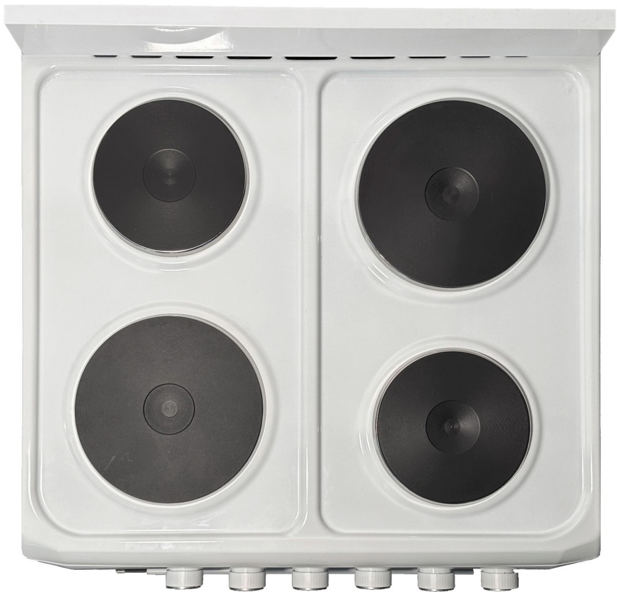 Электроплита Flama RE 1402 W 60 см, 4 конфорки, белый фото 1